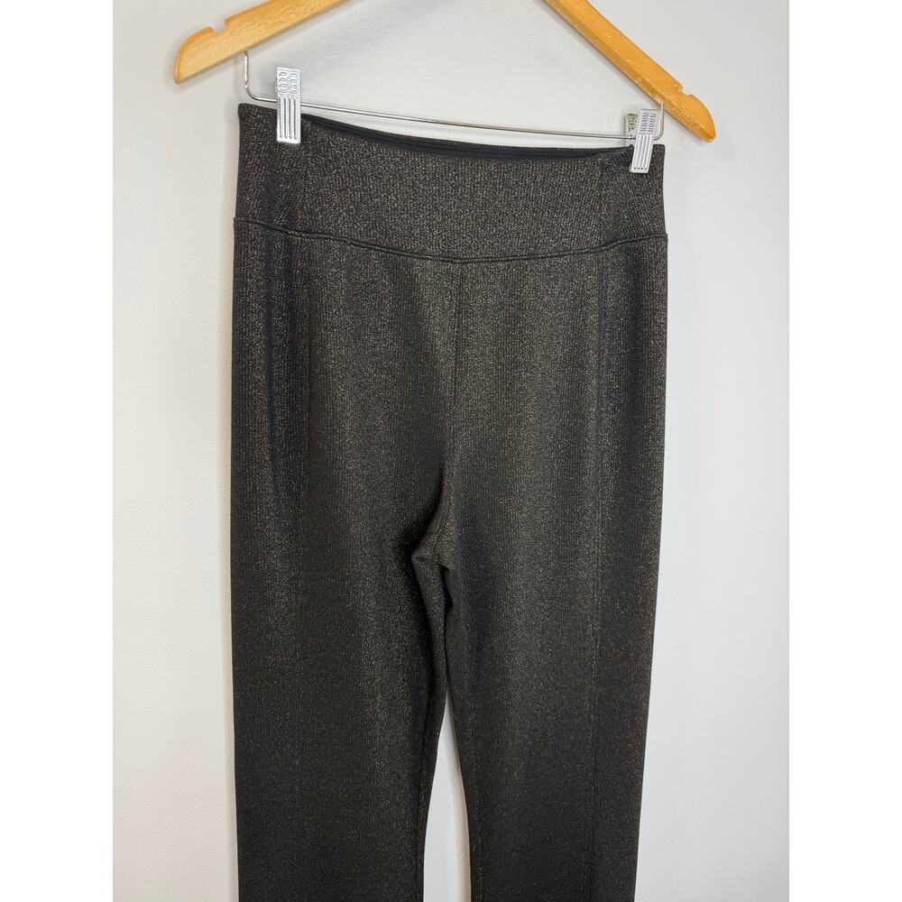 SPANX Women Air-essentials Shine Wide Leg Pant Stretch Black Gunmetal Shimmer M - Picture 3 of 12